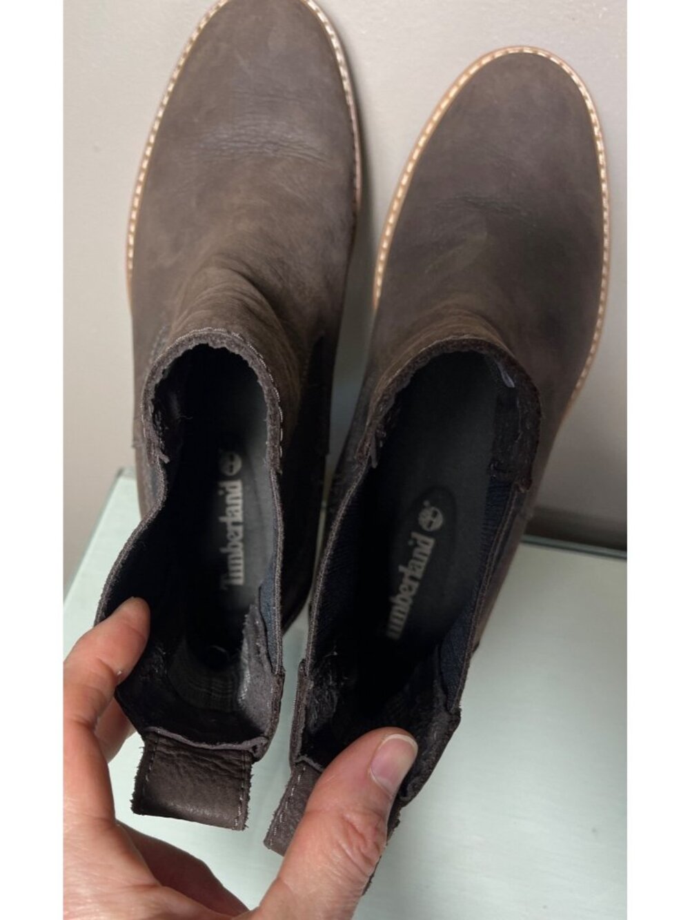 Timberland Courmayeur Valley Boots Chelsea Brown Lug Chunky Sole Rugged Wom 9.5 - Picture 8 of 11